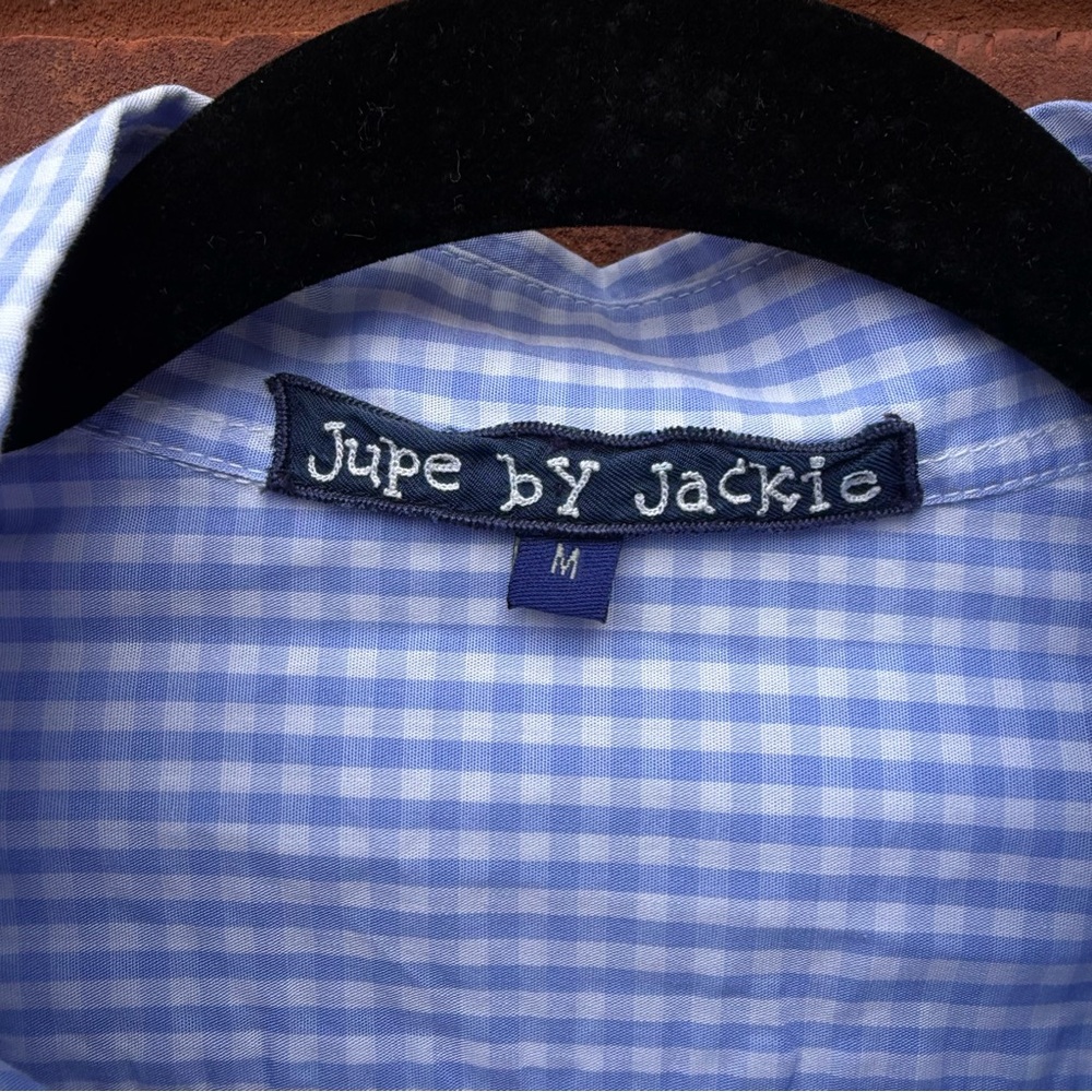 Jupe by Jackie Button Down Blouse Gingham Check Long Sleeve Shirt Cotton - Picture 2 of 5